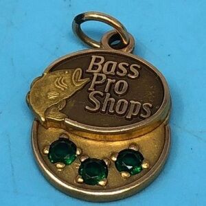 10K Yellow Gold & (3)2.2mm Emeralds Bass Pro Shop pendant